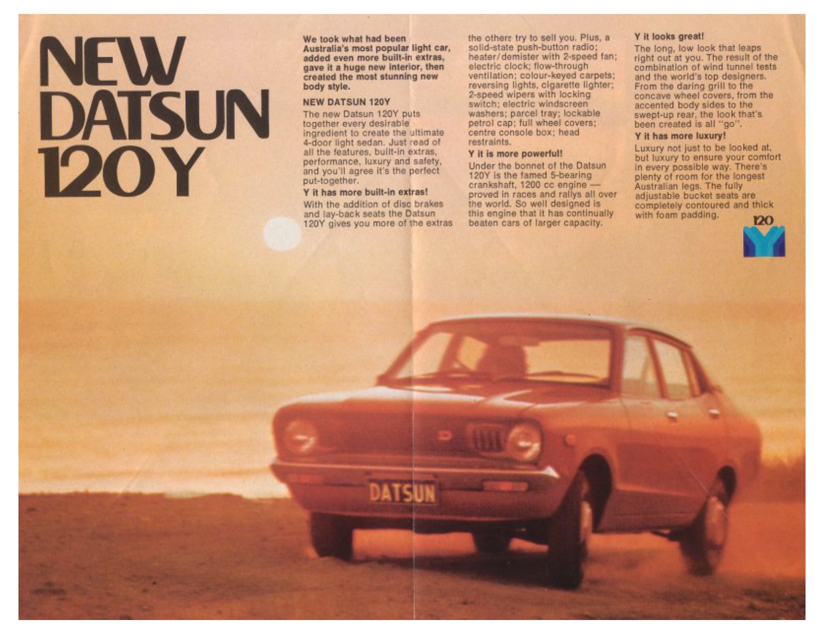 1973 Datsun 120Y Brochure Page 1
